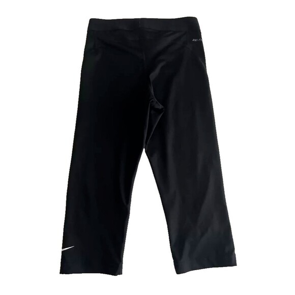 Nike Pro Women's Black Pull On Running Capri Cropped Leggings Size Medium - Picture 3 of 9